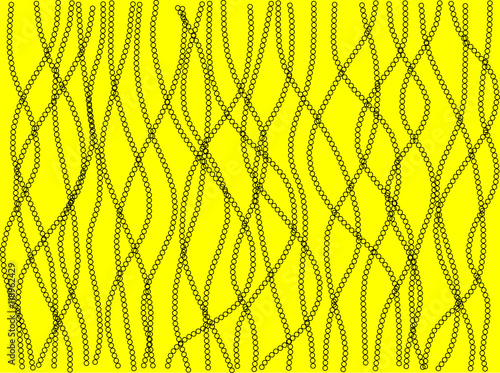 An abstract background in the form of threads of circles on yellow
