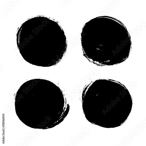 Abstract vector grunge ink circle. Vintage textured background.
