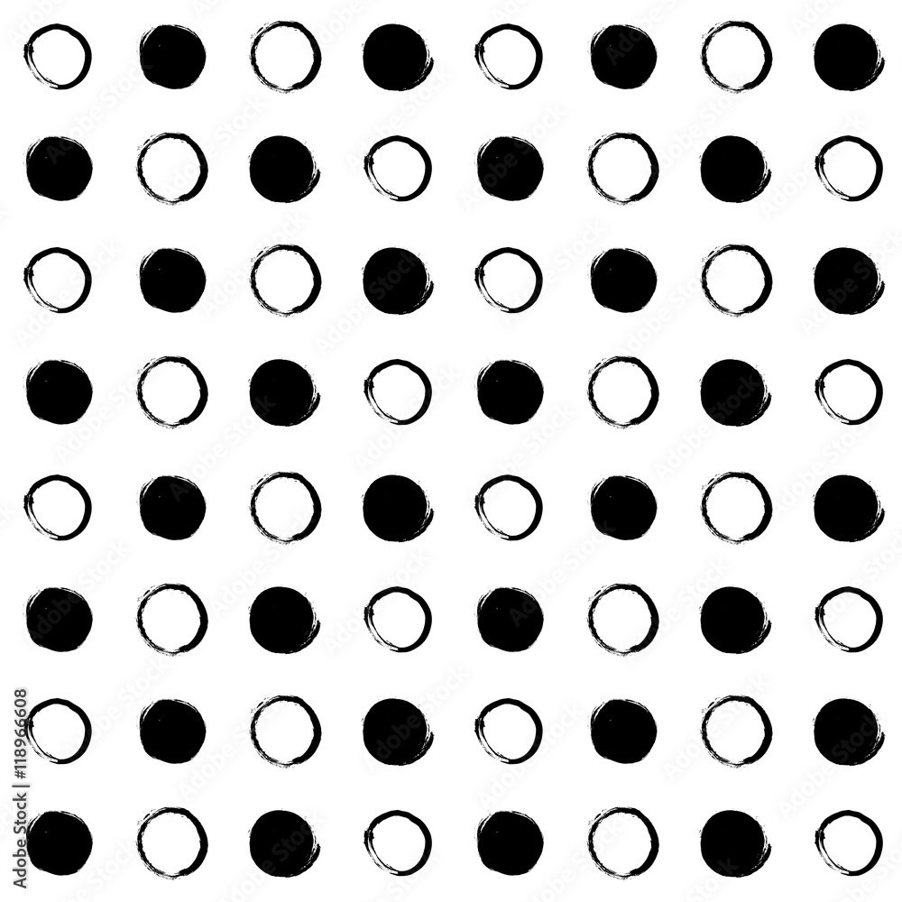 Abstract vector seamless pattern with grunge ink circle. Vintage Abstract vector seamless pattern with grunge ink circle. Vintage