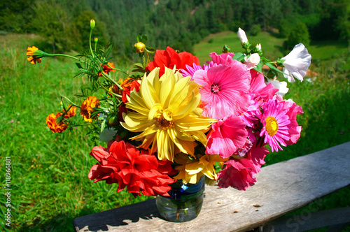 Wallpaper Mural bouquet of summer flowers on window Torontodigital.ca