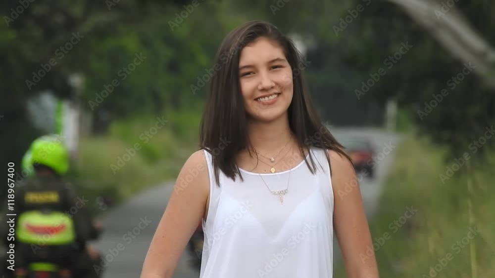Happy Young Teen Girl In Rural Countryside Happy Young Teen Girl In Rural Countryside