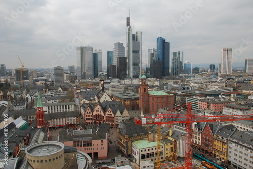Frankfurt city view from the top of cathedral