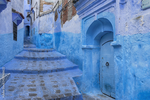 hermosa medina de chefchaouen pintada en azul, Marruecos © Antonio ciero