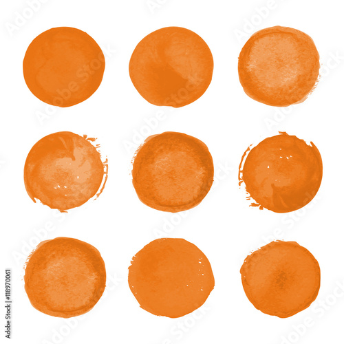 Orange watercolor round stains