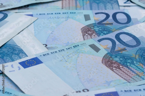 Euro banknotes isolatad photo