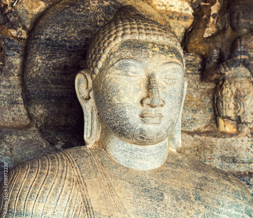 Buddha statue carved in to the rock