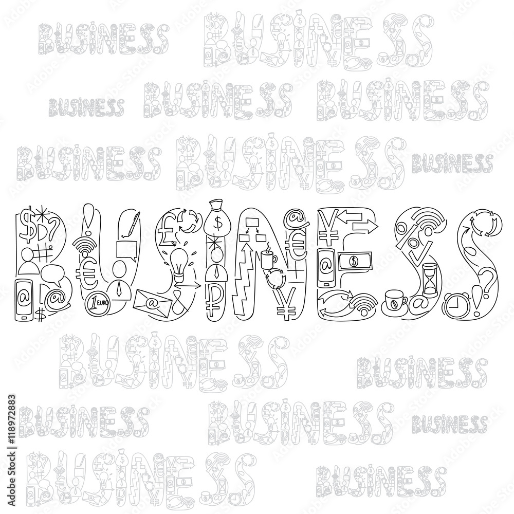 The composition of the business doodle elements The composition of the business doodle elements