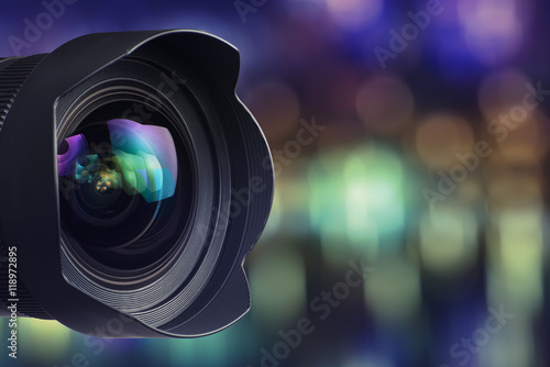 Camera Lens with bokeh background