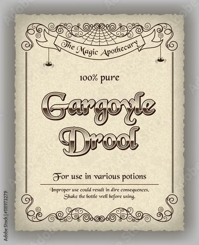 Halloween apothecary label