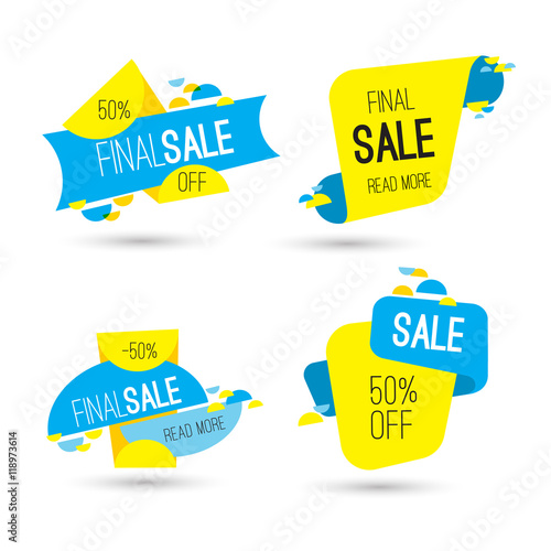Colorful advertising final sale banner. 50 percent off.