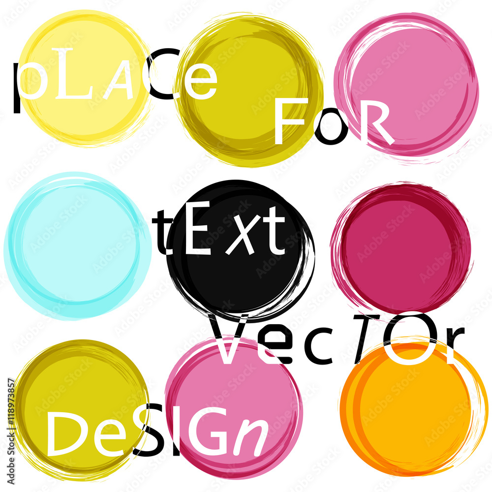 Set of different Grunge circles with place for your text. vector illustration Set of different Grunge circles with place for your text. vector illustration