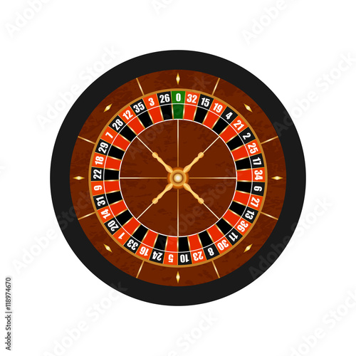 Vector Casino Gambling Roulette Wheel.