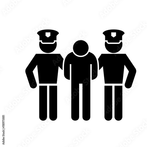 Man Detained by Two Policemen Icon