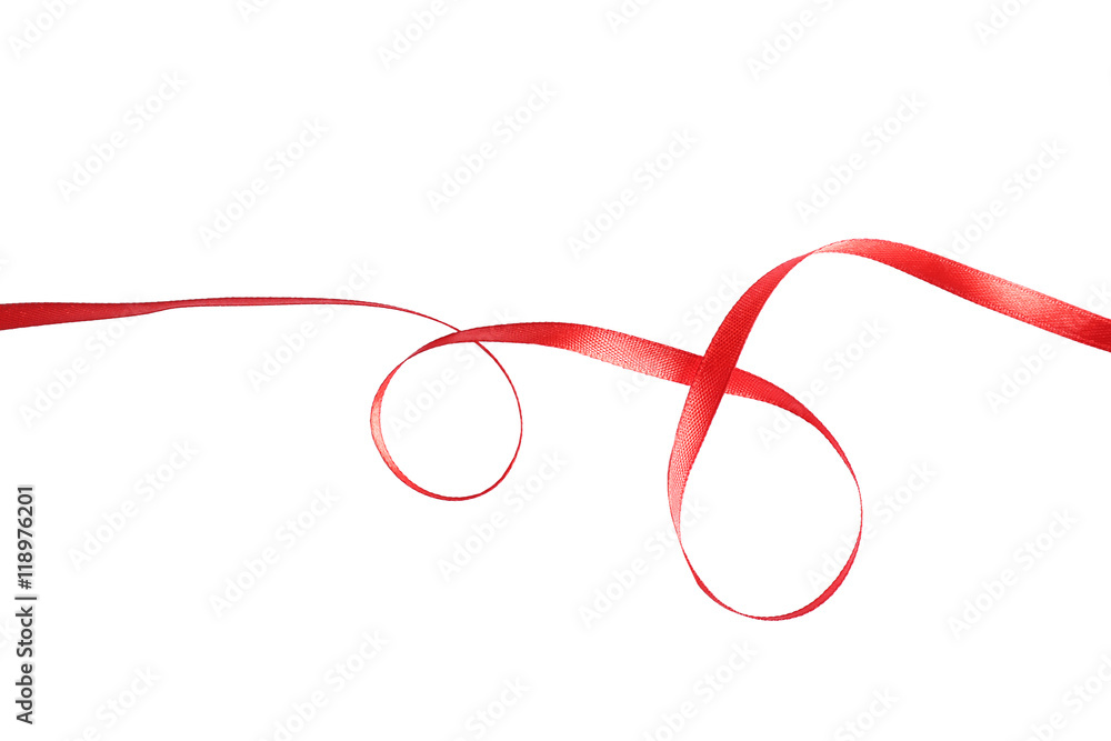 Red silk ribbon isolated on white Red silk ribbon isolated on white