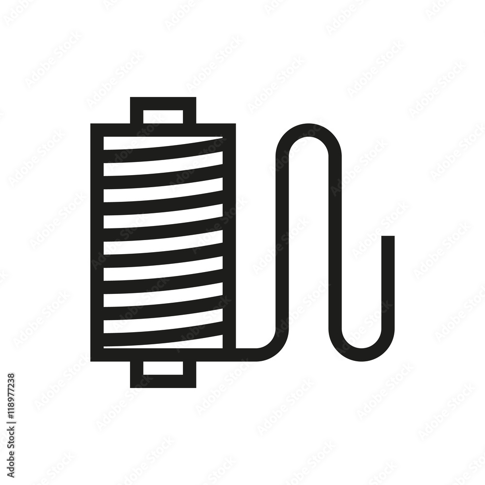 Thread spool icon on white background Thread spool icon on white background