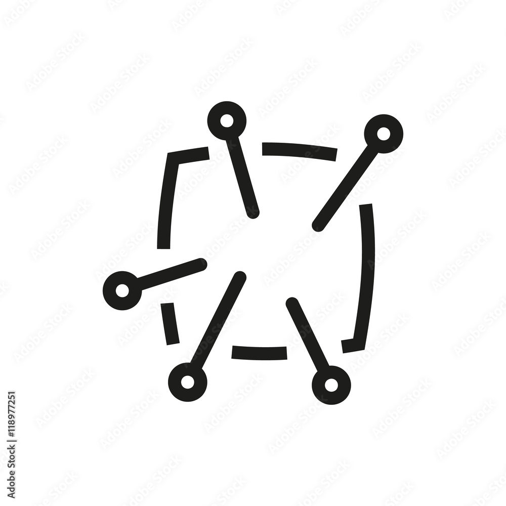 Pincushion with pins icon on white background Pincushion with pins icon on white background