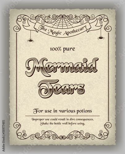 Halloween apothecary label