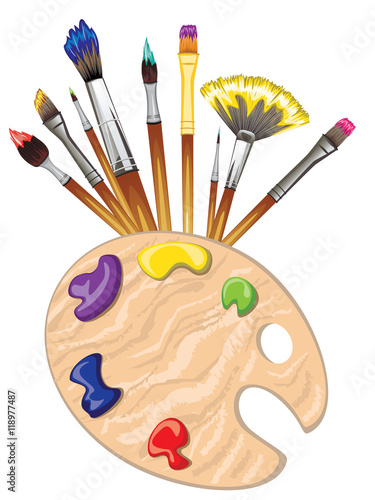 Brushes and Palette