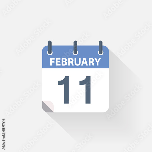 11 february calendar icon