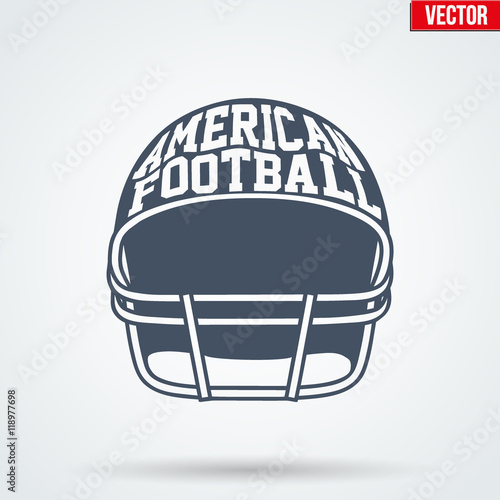 Sports symbol helmet of American football with typography