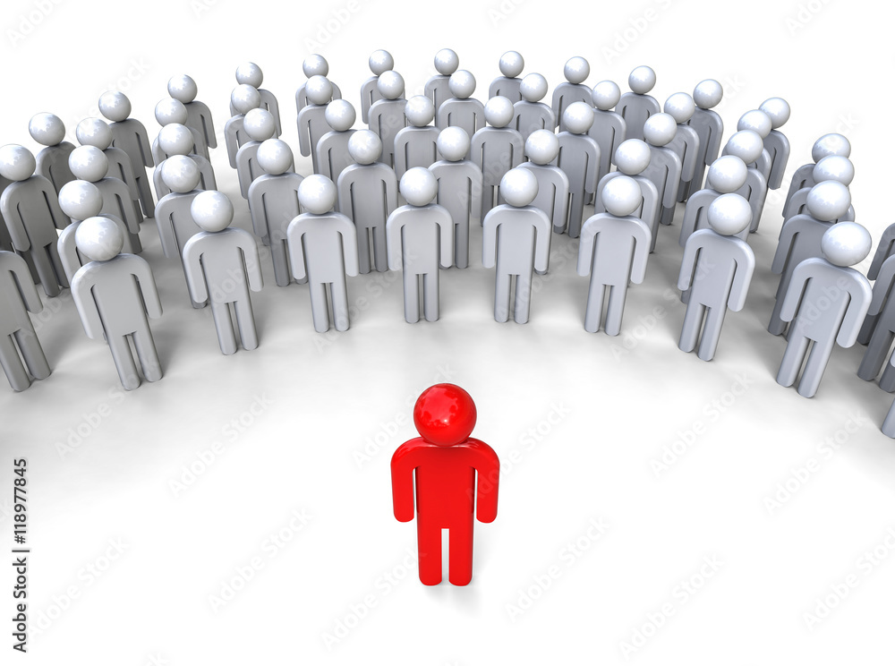 Leader speaking / 3D render image representing an leader speaking in front of a crowd Leader speaking / 3D render image representing an leader speaking in front of a crowd