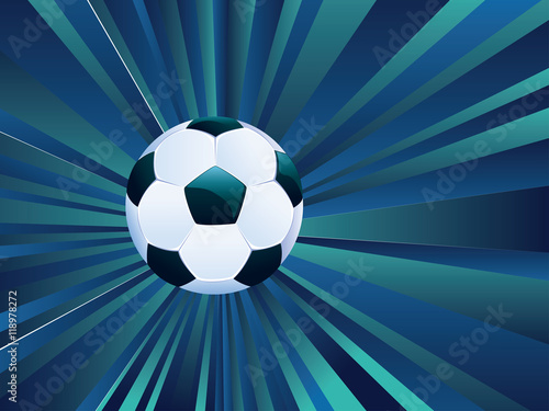 Soccer Ball on Rays Background