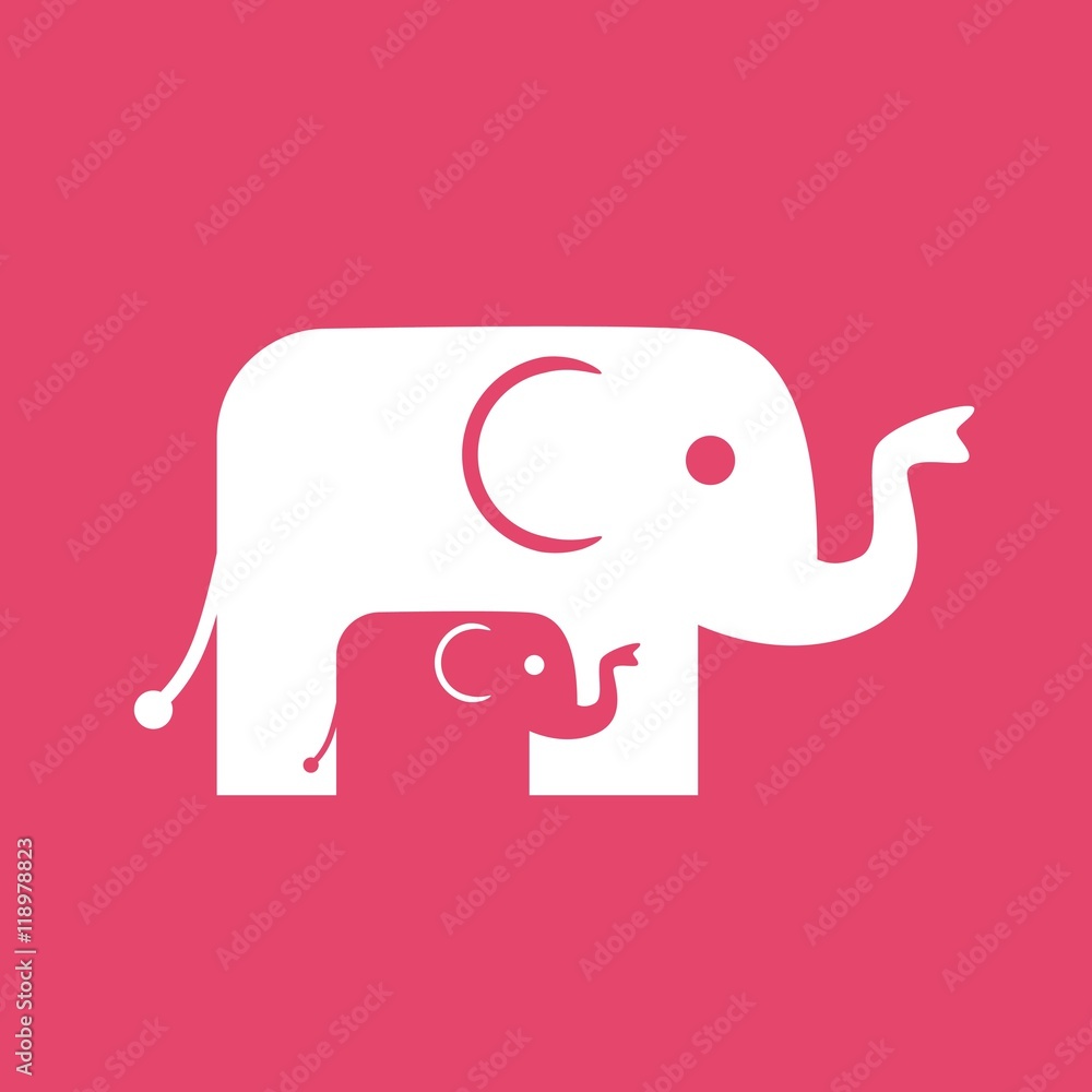 Fototapeta premium Cute Elephants