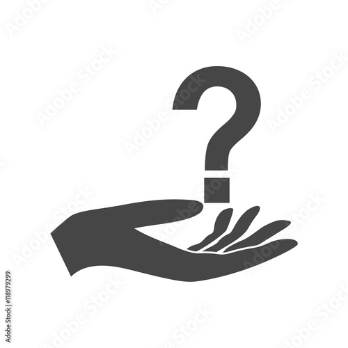 Illustration of an isolated hand giving a question sign