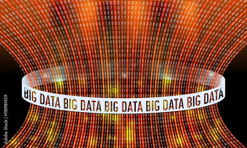 Futuristic vector backdrop and binary code and the words big dat