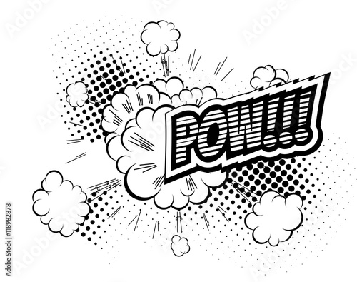 Pow - Comic Speech Bubble, Cartoon