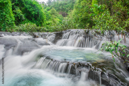 The Beautiful Nature Landscape of Stream and waterfall