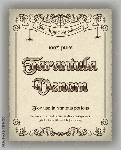 Halloween apothecary label