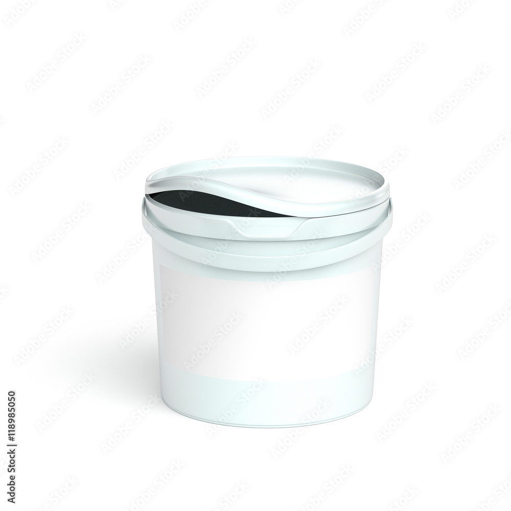 3d illustration white plastic jar for paint 3d illustration white plastic jar for paint