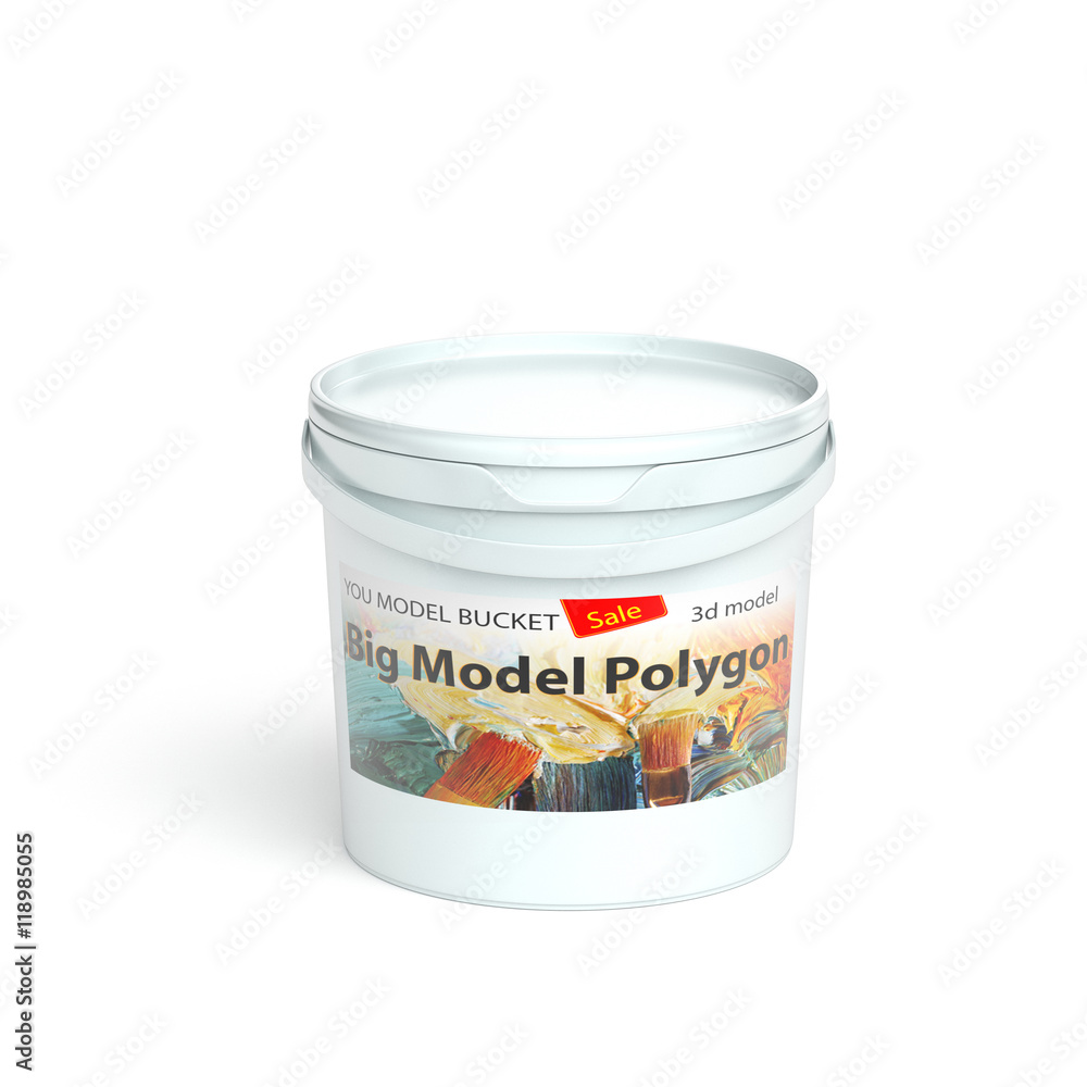 3d illustration white plastic Bank with label 3d illustration white plastic Bank with label