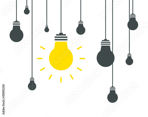 Bulb icons on white background. Vector illustration. Idea concept