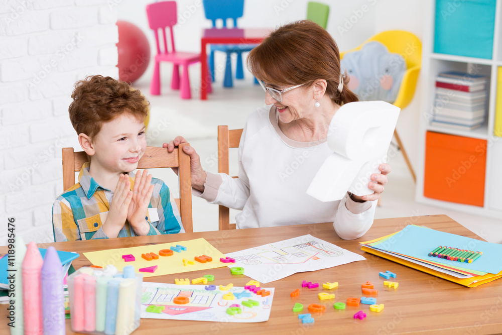 Fototapeta premium Joy from successful education