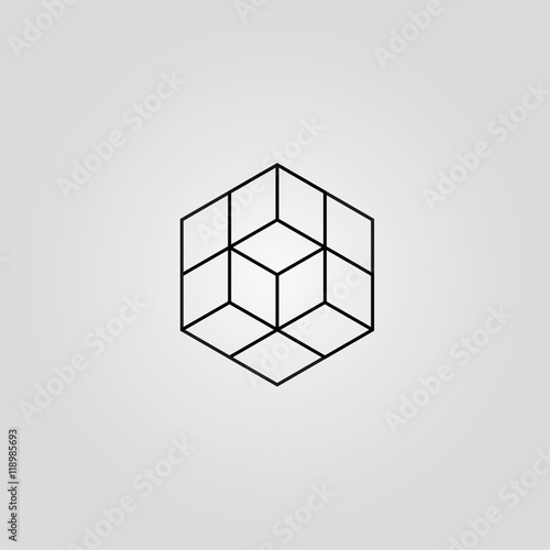 cube minimal logo concept, vector logo template photo