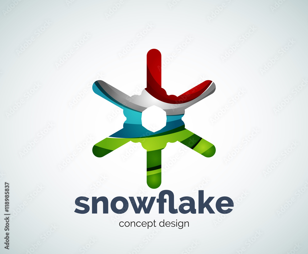 Vector Christmas snowflake logo template Vector Christmas snowflake logo template