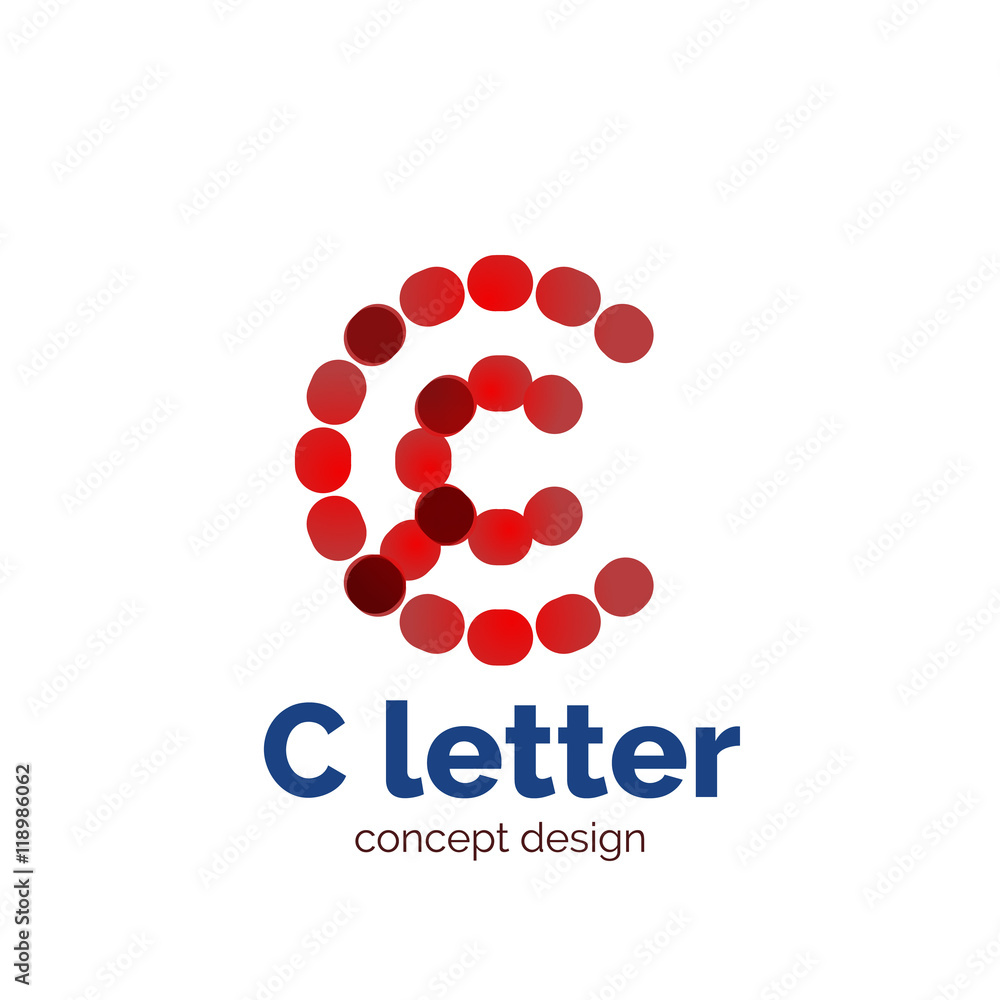 Fototapeta premium Vector modern minimalistic dotted letter concept logo