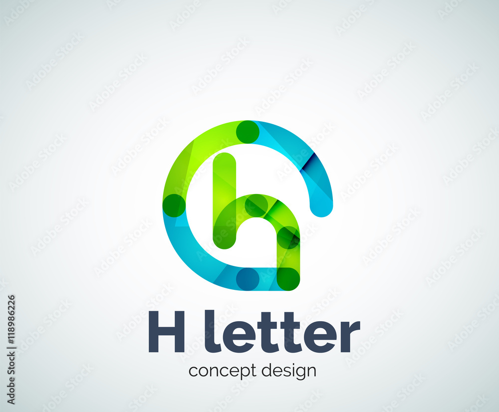 Fototapeta premium Abstract H geometric letter logo template