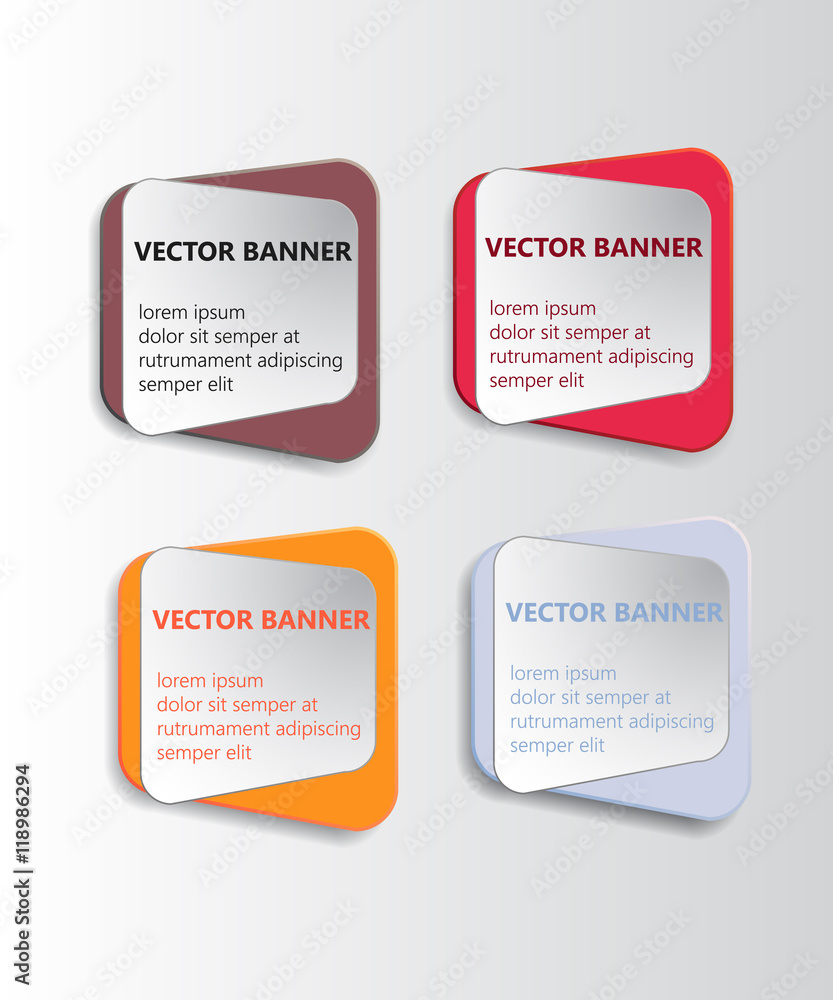 Abstract vector banner set. Paper round notes with swirl design. Abstract vector banner set. Paper round notes with swirl design.
