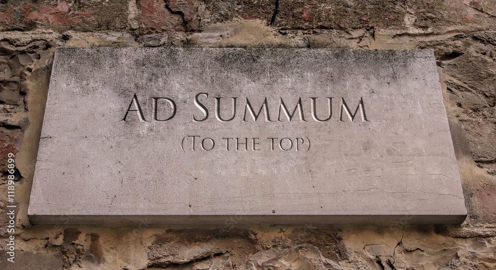 Ad Summum. A Latin phrase meaning To the top. University of Alaska  Fairbanks motto. Stock-Foto | Adobe Stock