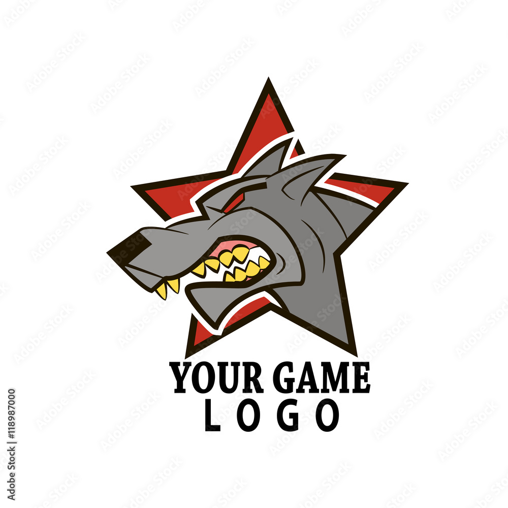 logo game, wolf head on zvezdy.vektor background for you logo game, wolf head on zvezdy.vektor background for you