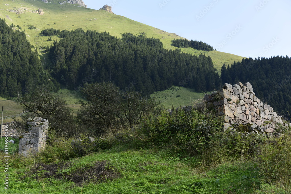 Fototapeta premium Santa Ruins in Turkey close to Trabzon province, Santa harabeleri.