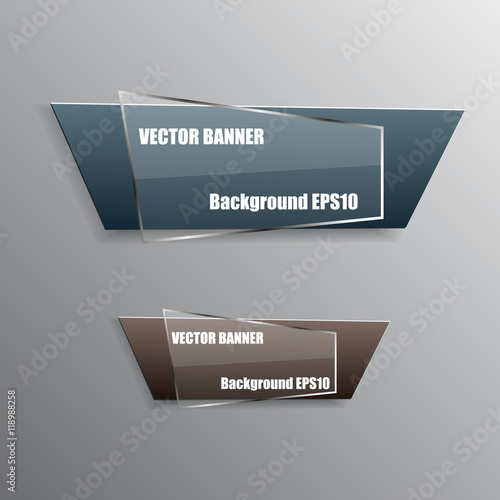 Origami paper info graphic colorful banners set. Annotation ribb