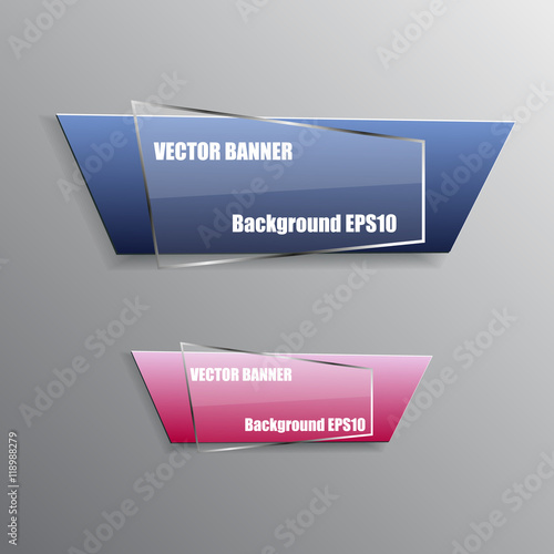 Origami paper info graphic colorful banners set. Annotation ribb