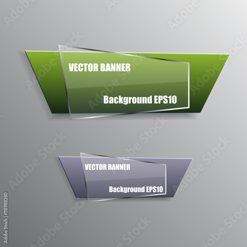 Origami paper info graphic colorful banners set. Annotation ribb