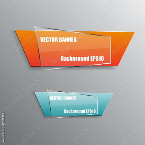 Origami paper info graphic colorful banners set. Annotation ribb
