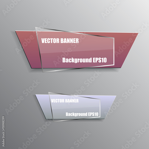 Origami paper info graphic colorful banners set. Annotation ribb