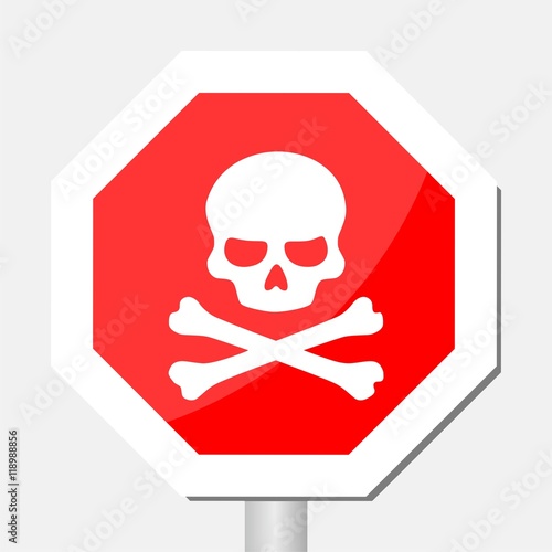 Free Download Illustration of stop sign with a skull - GFXLoad